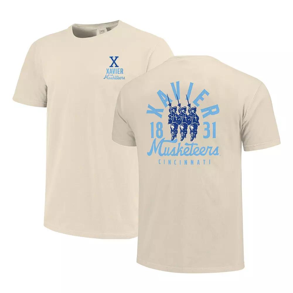 Men's Cream Xavier Musketeers Comfort Colors Mascot Overlay T-Shirt, Size: XL, Xav Beige Product Image