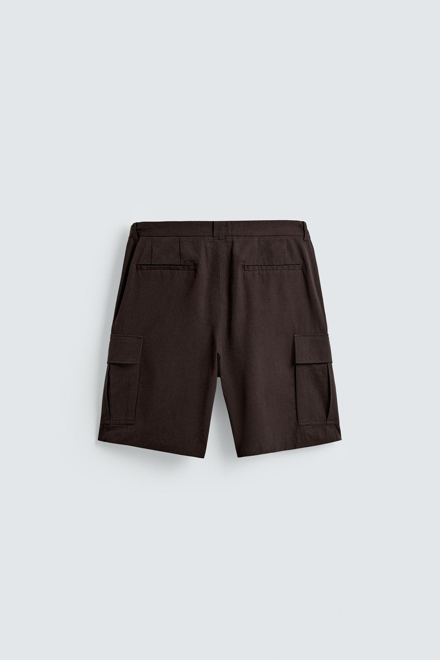 LYOCELL-COTTON CARGO SHORTS Product Image