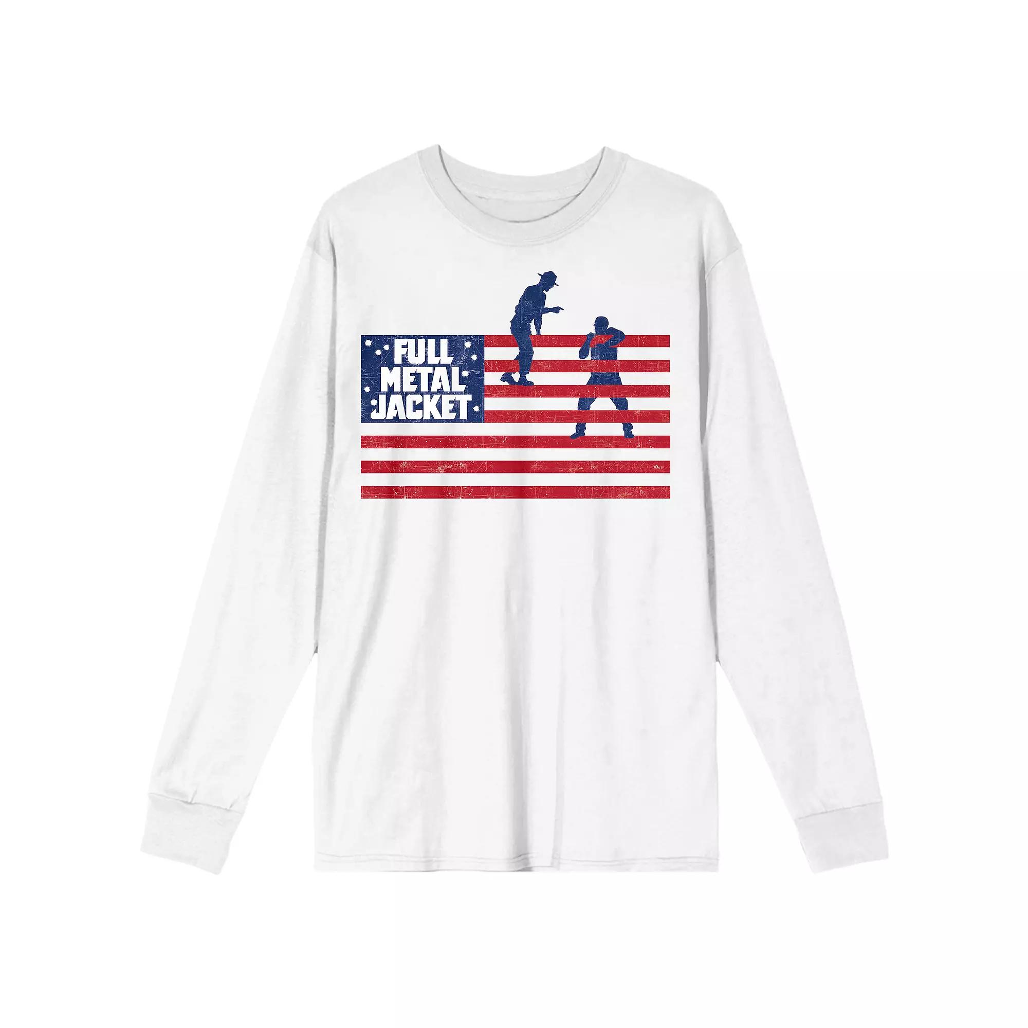 Men's Full Metal Jacket Boot Camp American Flag Long Sleeve Graphic Tee,  Product Image