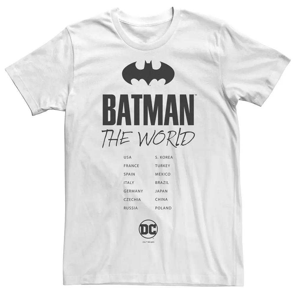 Men's Batman: The World White Bat Logo Stamp Tee, Boy's,  Product Image