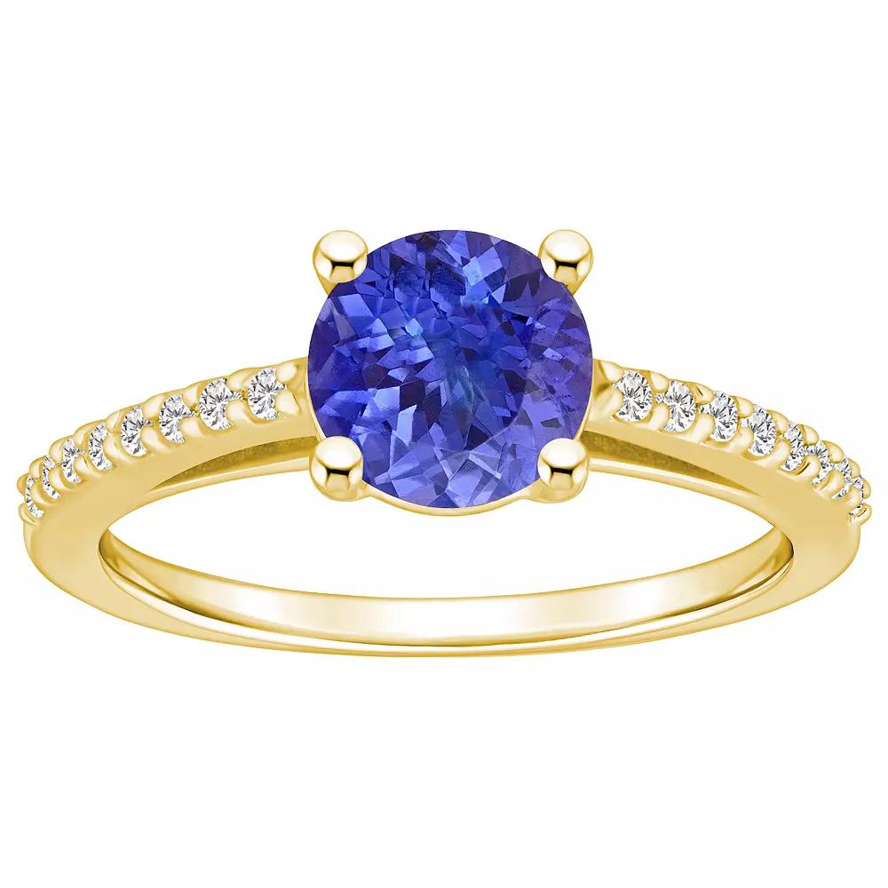 Alyson Layne 10k Gold Round Gemstone 1/6 Carat T.W. Diamond Ring, Women's, Size: 7, Tanzanite Product Image