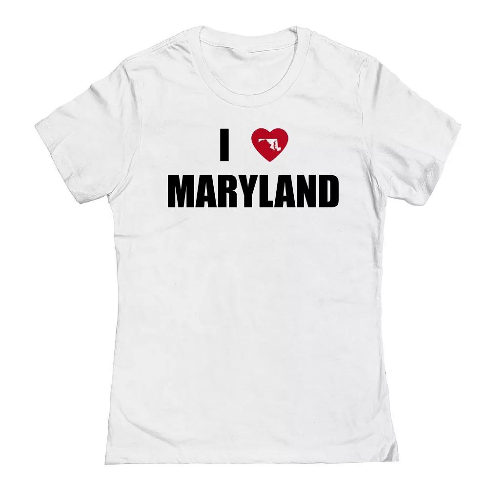 Junior's I Heart Maryland Graphic Tee, Women's,  Product Image