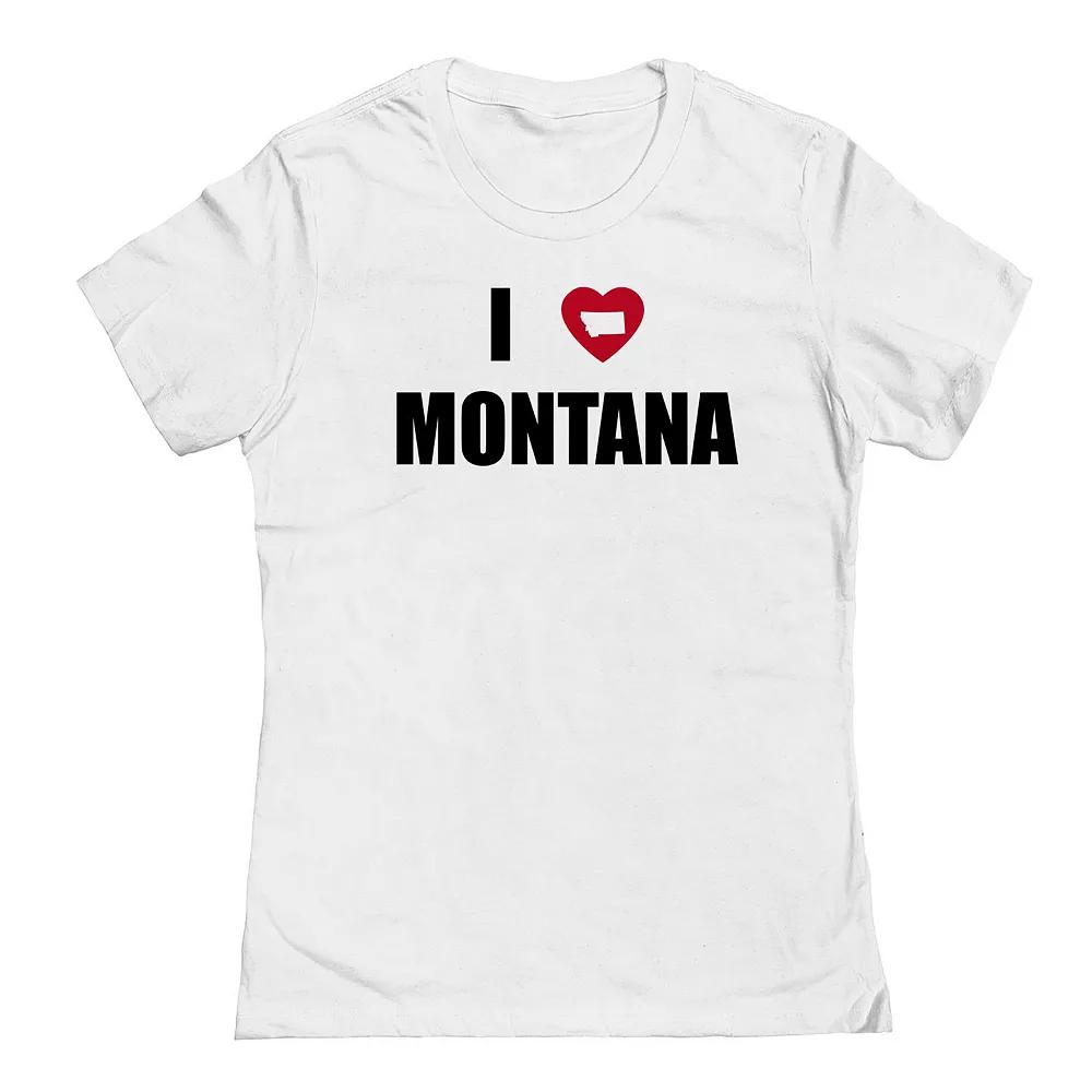 Junior's I Heart Montana Graphic Tee, Women's, Size: Large, White Product Image