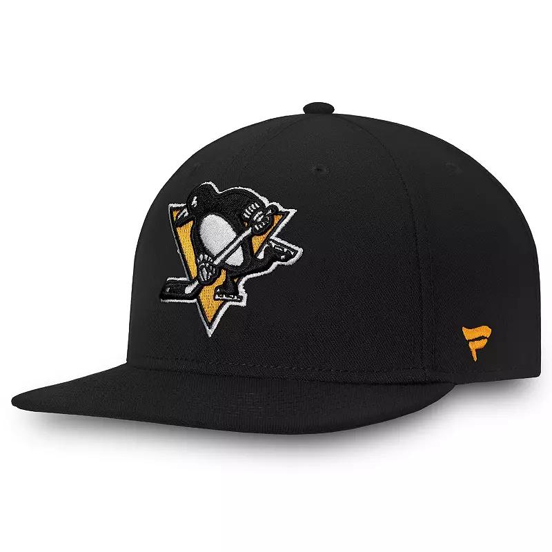Men's Fanatics Branded Black Pittsburgh Penguins Core Primary Logo Fitted Hat,  Product Image