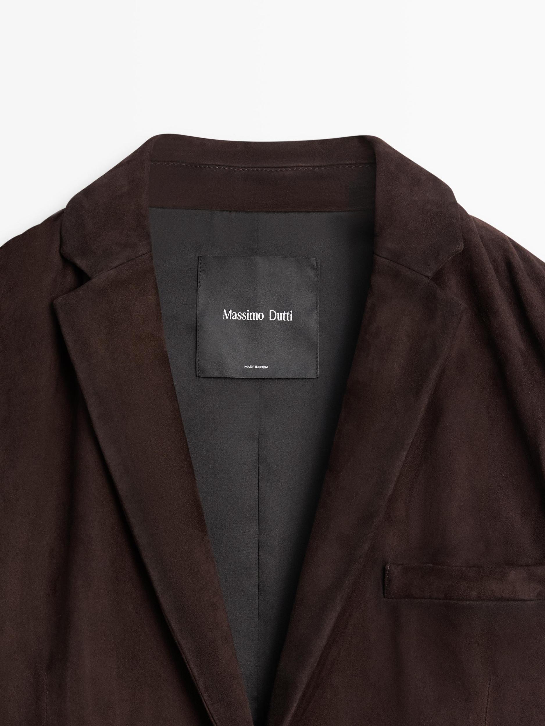 Suede leather blazer Product Image