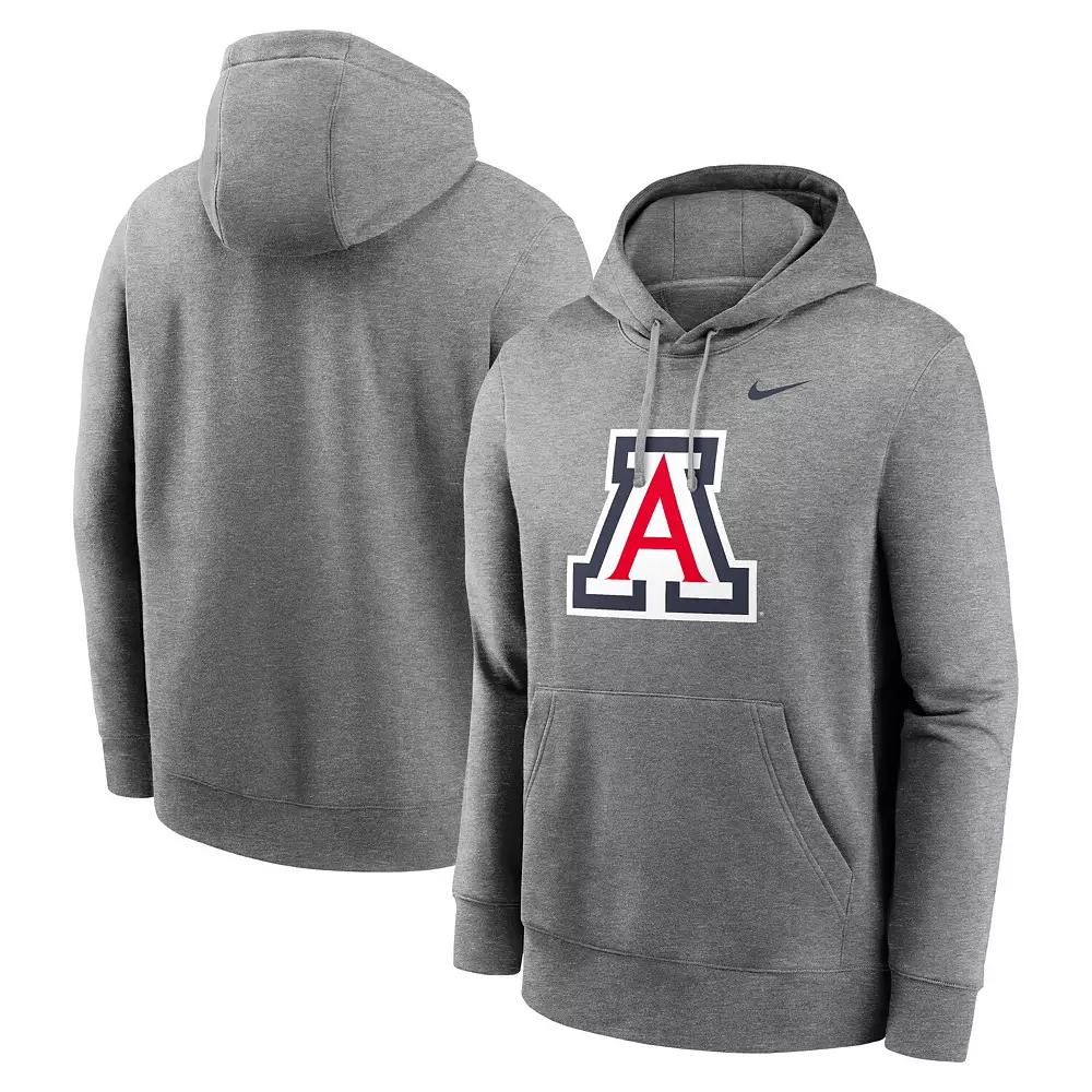 Men's Nike Heather Gray Arizona Wildcats Primetime Evergreen Club Fleece Pullover Hoodie,  Product Image