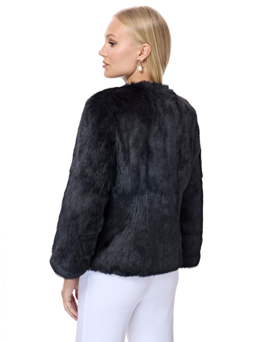 Collarless Rabbit Jacket Product Image