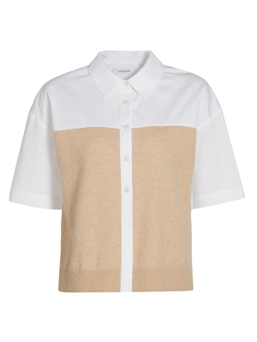 Womens Mixed Media Shirt Product Image