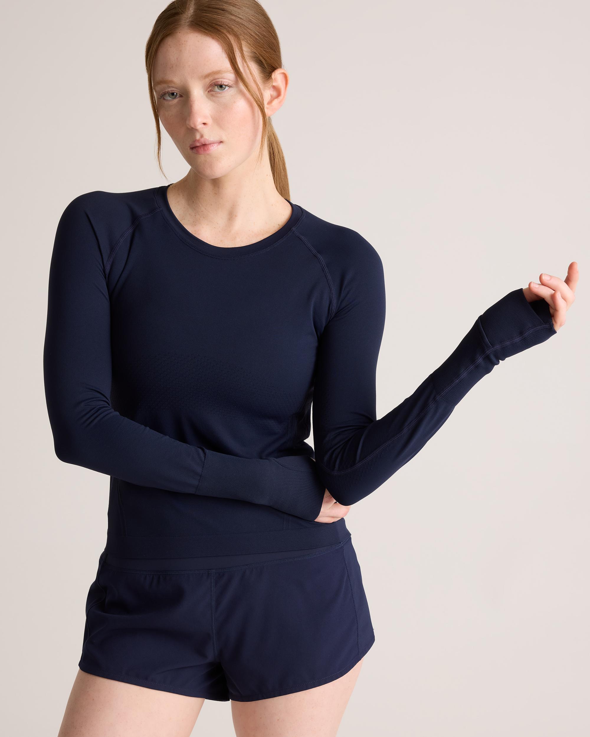 Quince | Women's Seamless Waist-Length Long Sleeve Top Size XL, Nylon Product Image