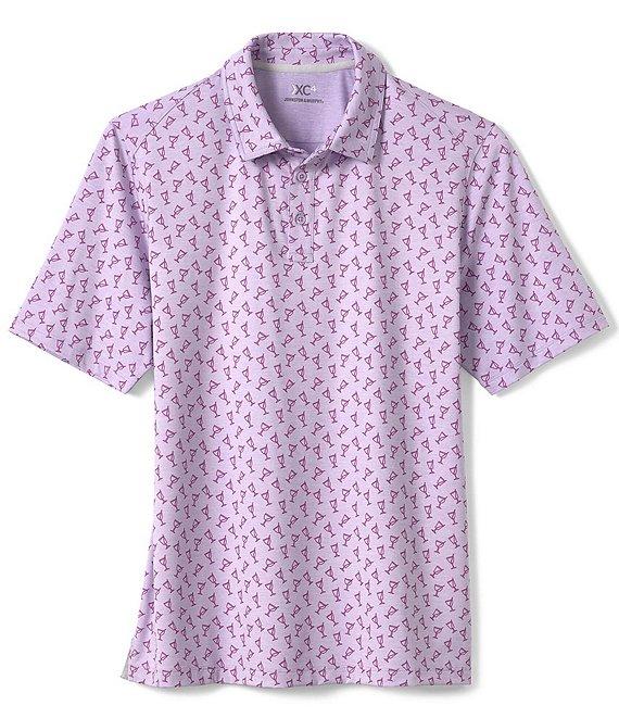 Johnston & Murphy XC4 Performance Stretch Cocktail Print Short Sleeve Polo Shirt Product Image