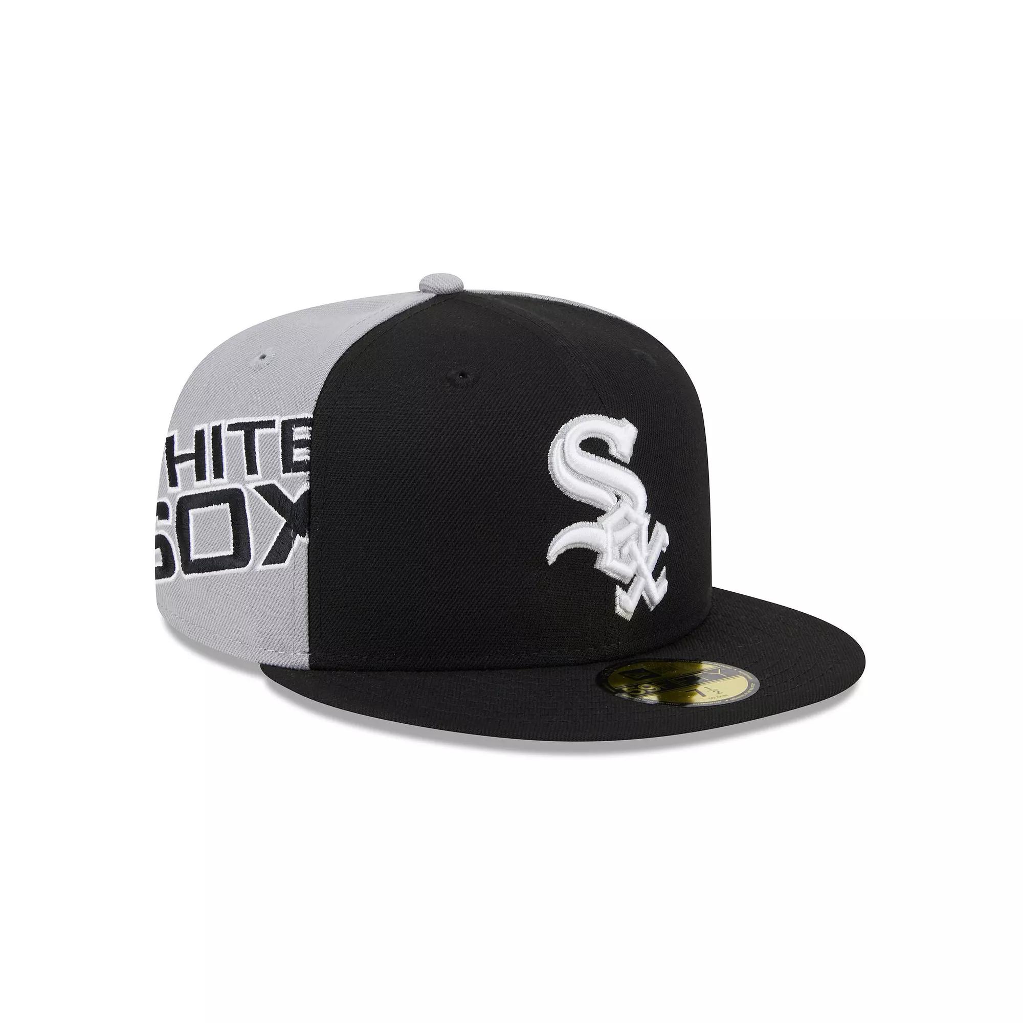 Men's New Era Black/Gray Chicago White Sox Gameday Sideswipe 59FIFTY Fitted Hat, Size: 6 7/8 Product Image