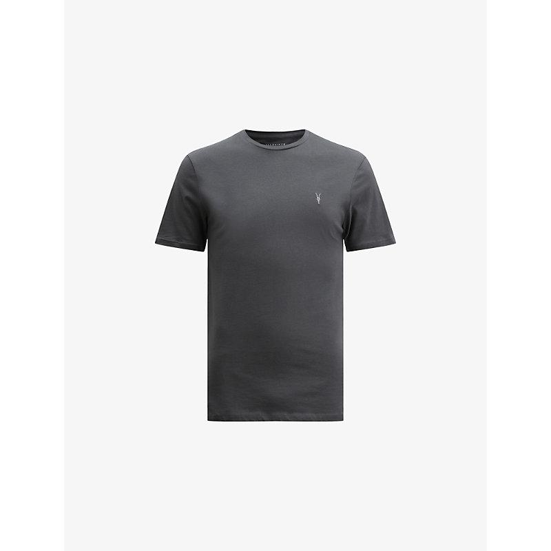 ALLSAINTS Brace Brushed Cotton Crew Neck T-shirt In Carter Grey Product Image