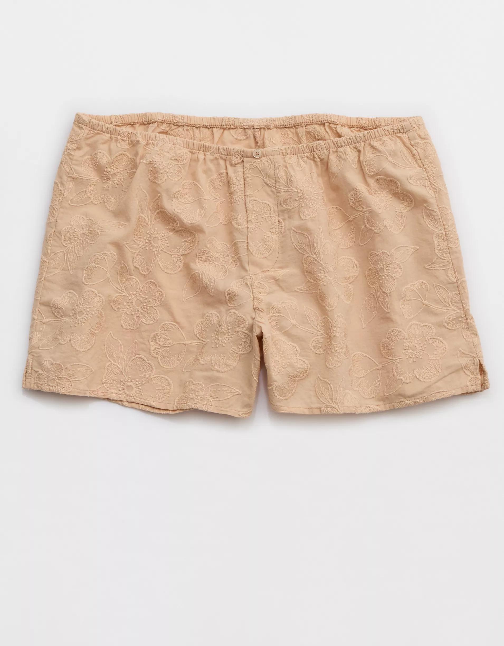 Aerie Off-Duty Embroidered Cotton Boxer Product Image