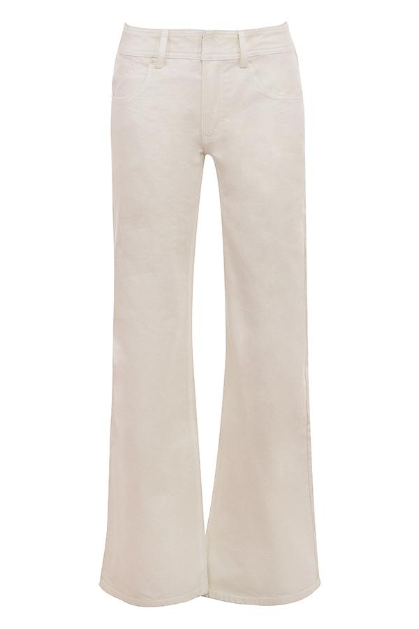 Marli  ivory wide leg flared jeans Product Image