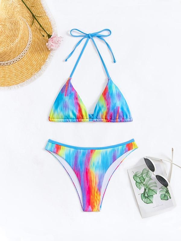 Tie Dye Halter Backless Triangle Binikis Product Image