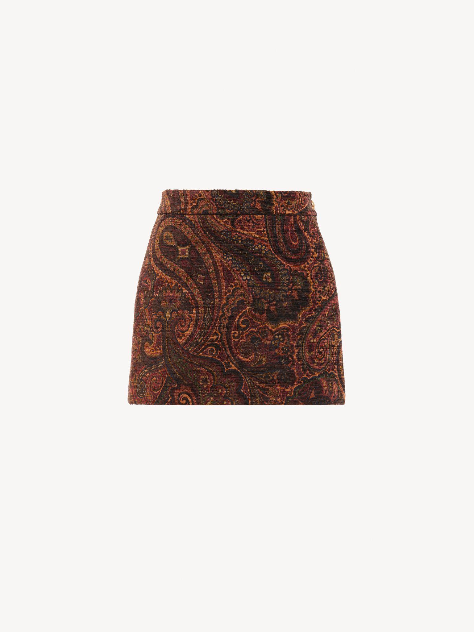 Straight mini skirt in tapestry jacquard Product Image