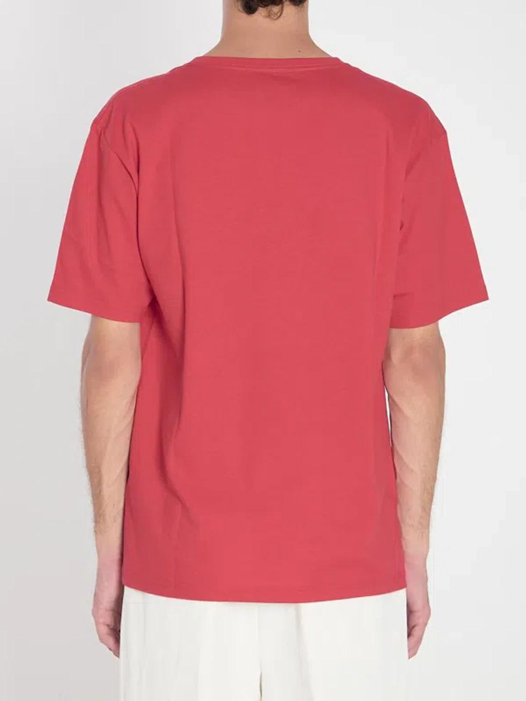 VALENTINO Graphic Print House Cat Crew Neck T-shirt In Red Product Image