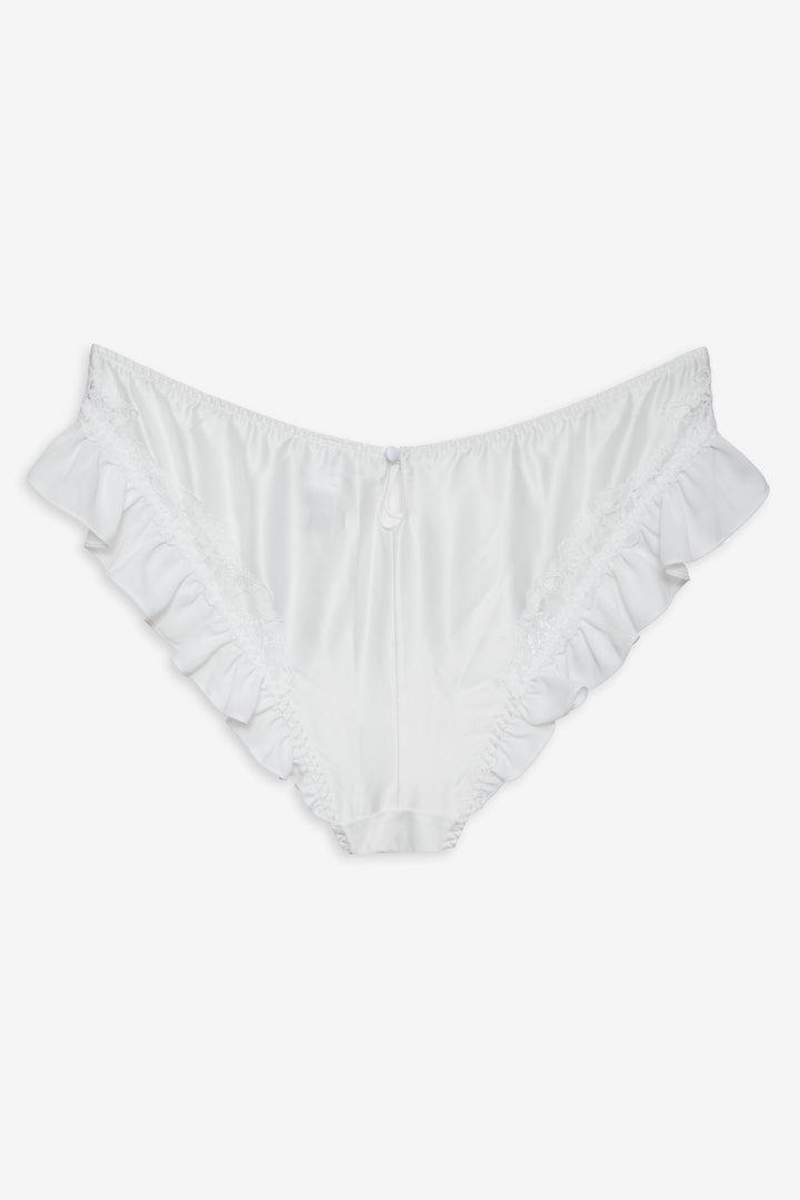 Butterfly Lace Ruffle Cheeky Panty — White Product Image