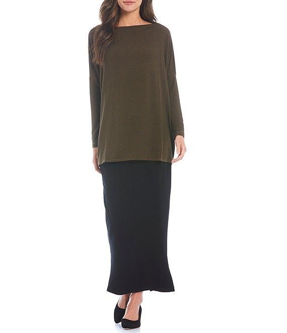 Bryn Walker French Terry Knit Long Pencil Skirt Product Image