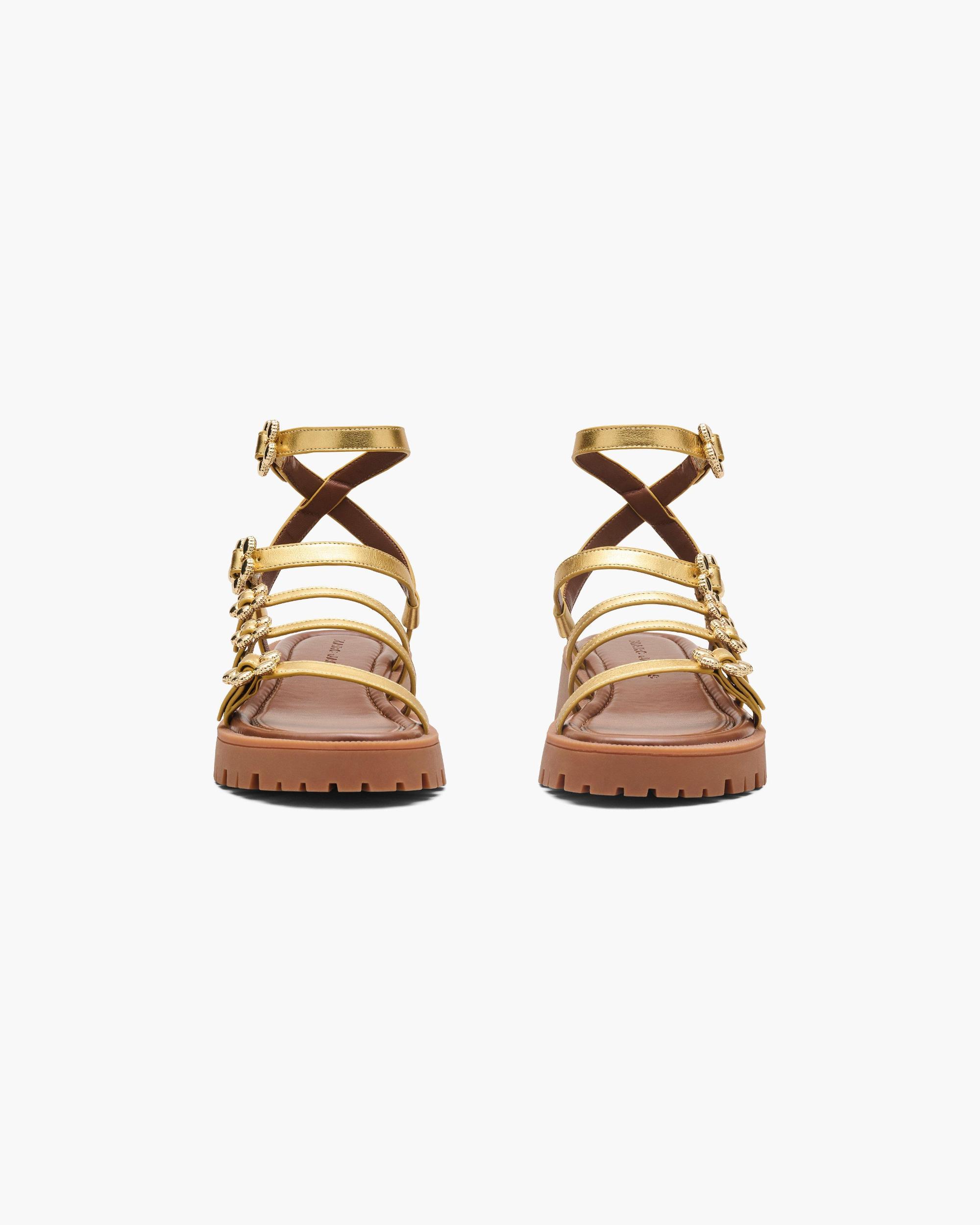 The Metallic Leather Daisy Gladiator Sandal Product Image