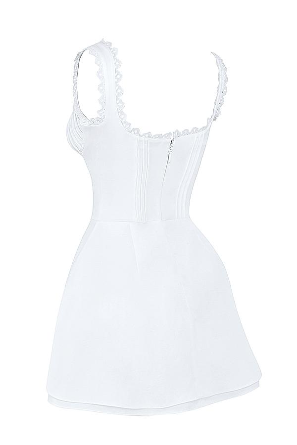 Tilly  white pin tuck mini dress Product Image