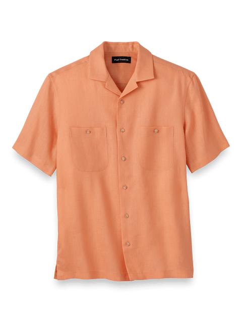 Linen Solid Casual Shirt - Tan Product Image