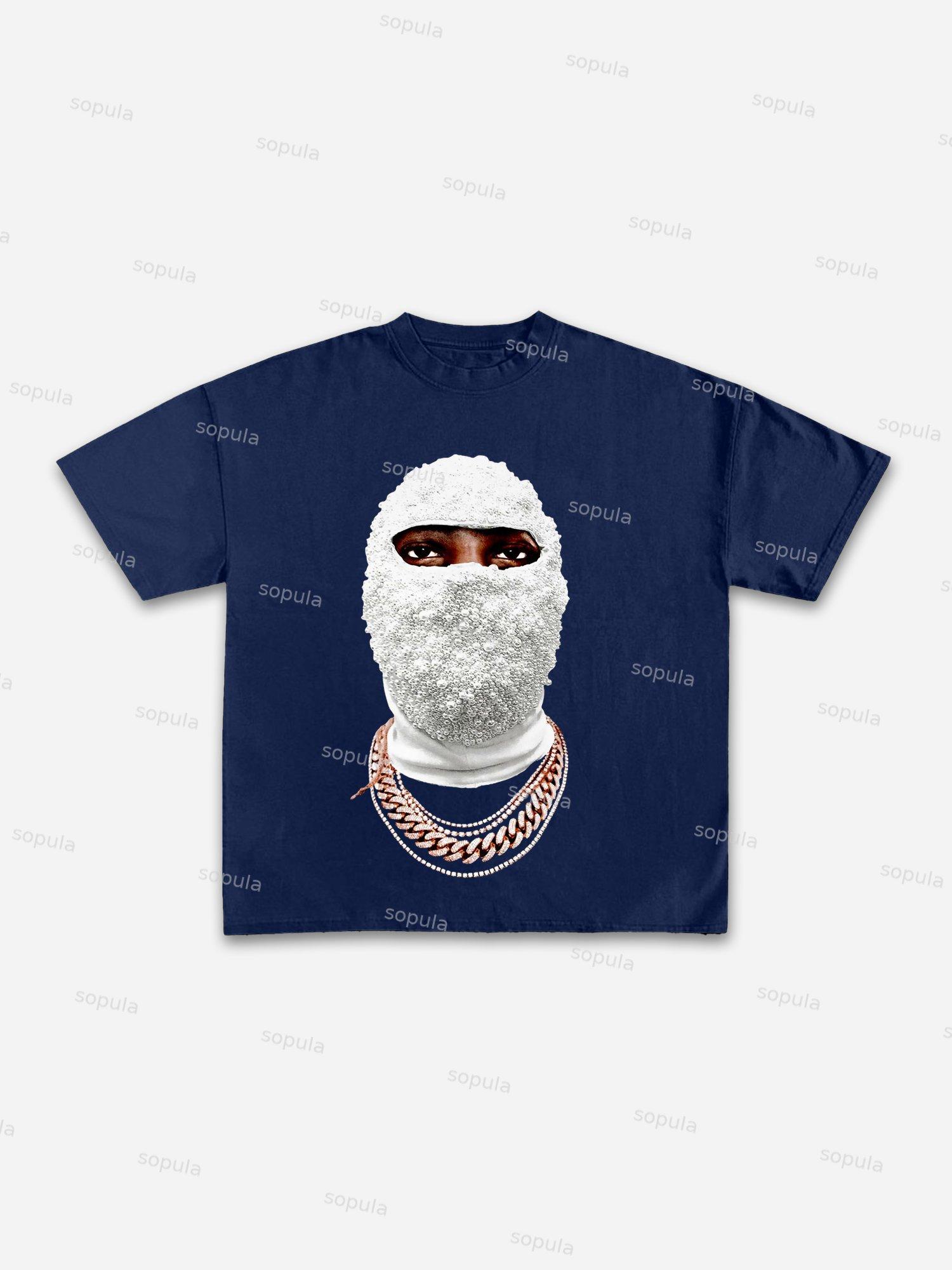 Jewelry Portrait Print Cotton T-shirt Product Image