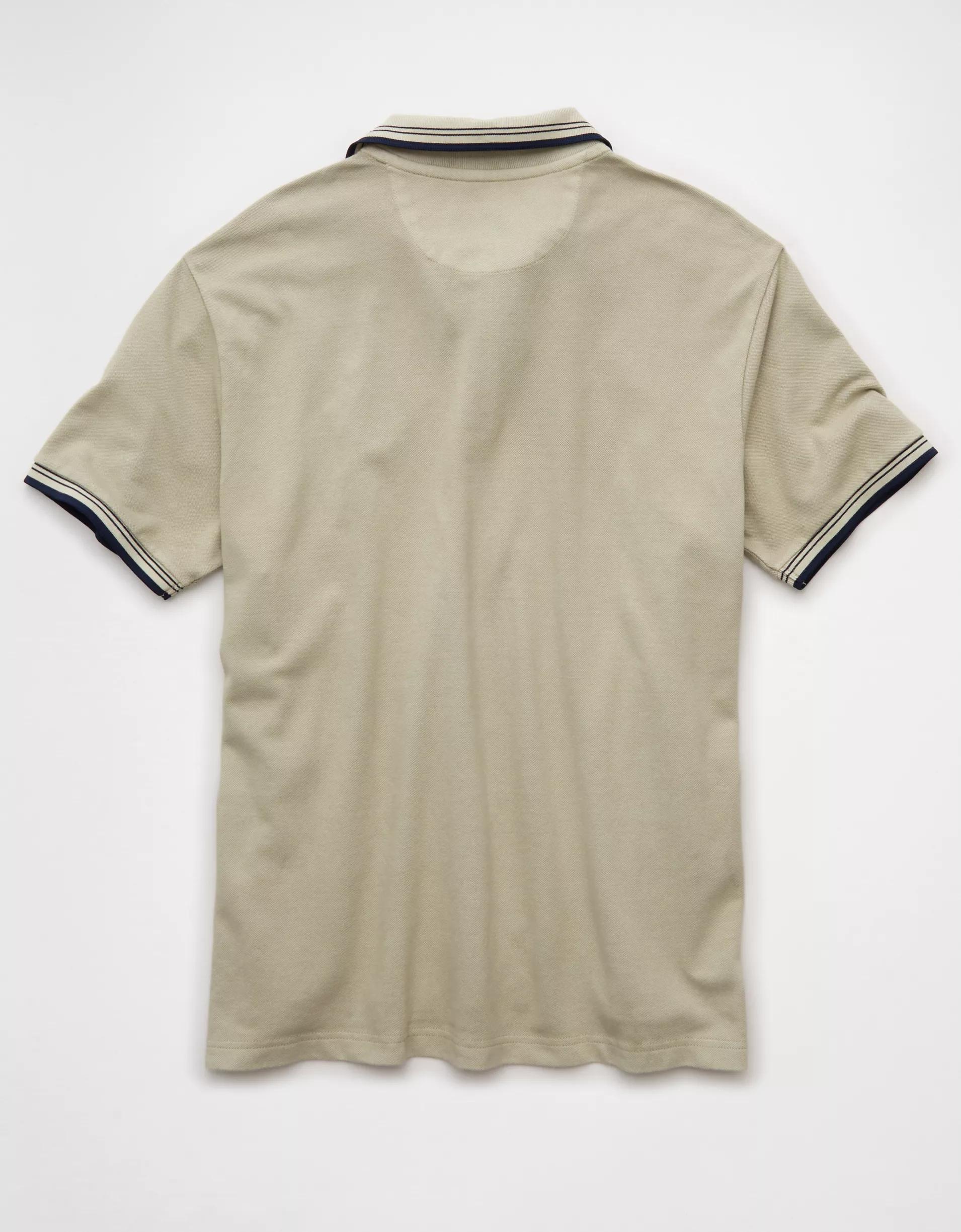 AE Stretch Pique Tipped Polo Shirt Product Image