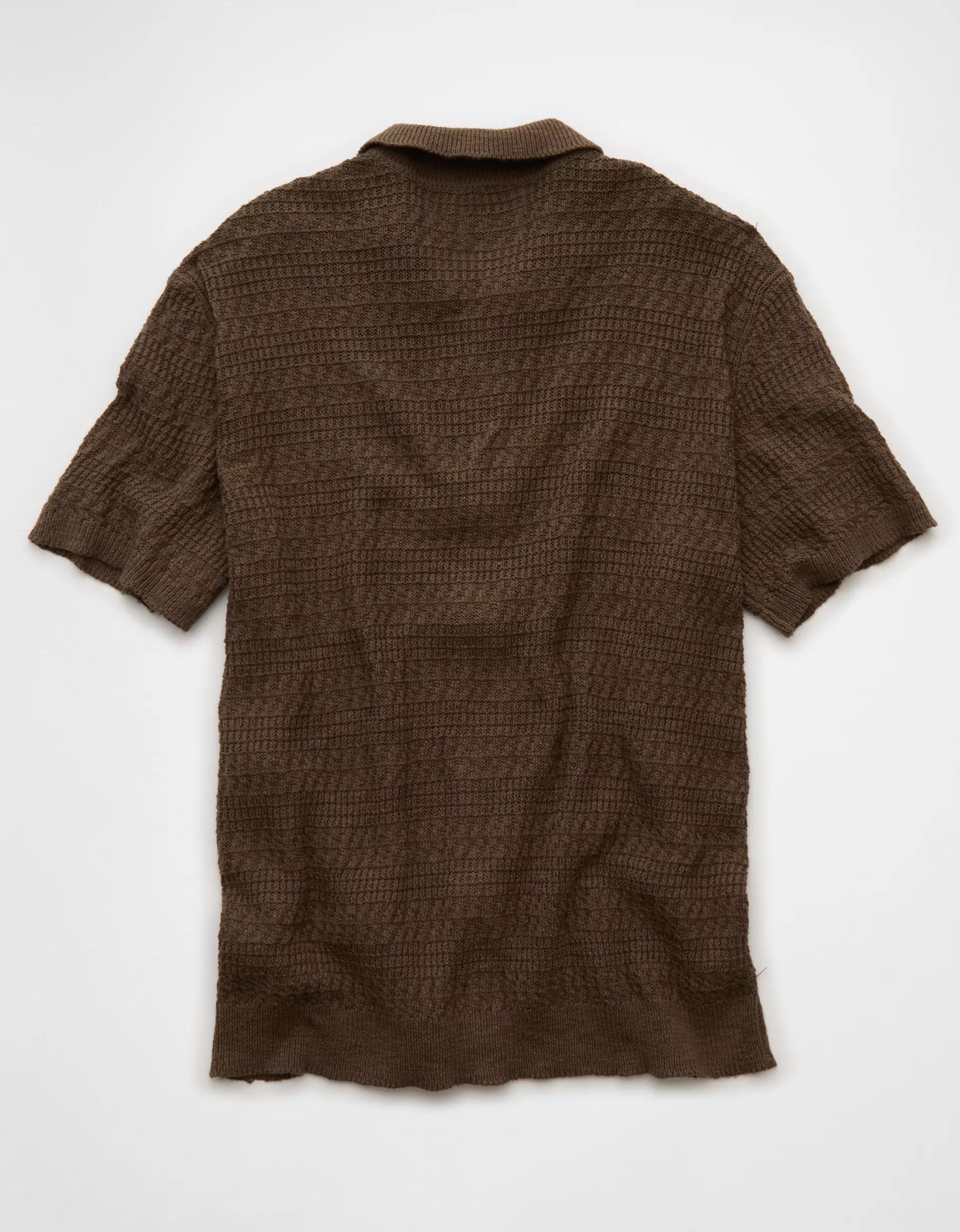 AE Weekend Button-Up Sweater Polo Shirt Product Image