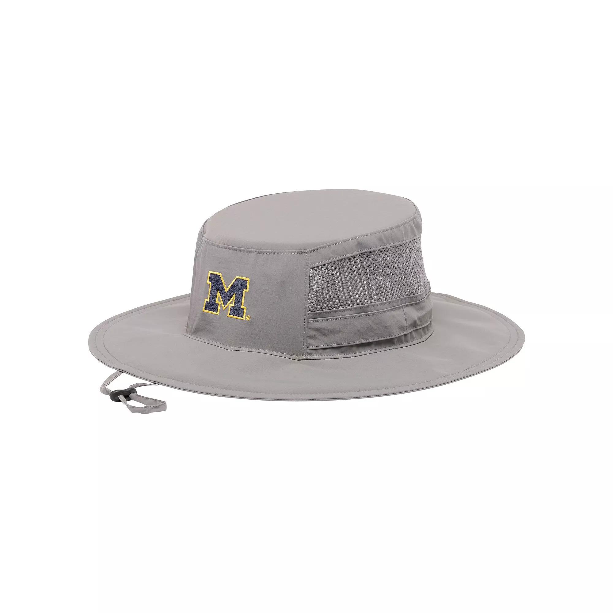 Men's Columbia  Gray Michigan Wolverines Bora Bora III Omni-Shade Booney Hat, Grey Product Image