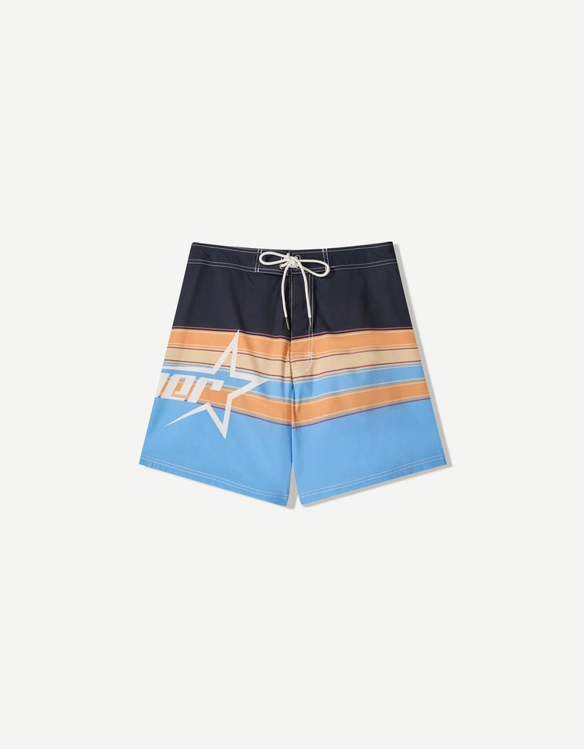 Long printed board shorts Product Image