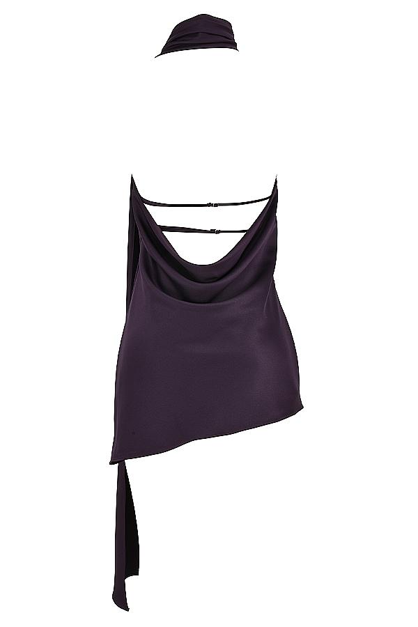 Aida  night shade asymmetric wrap neck dress - sale Product Image