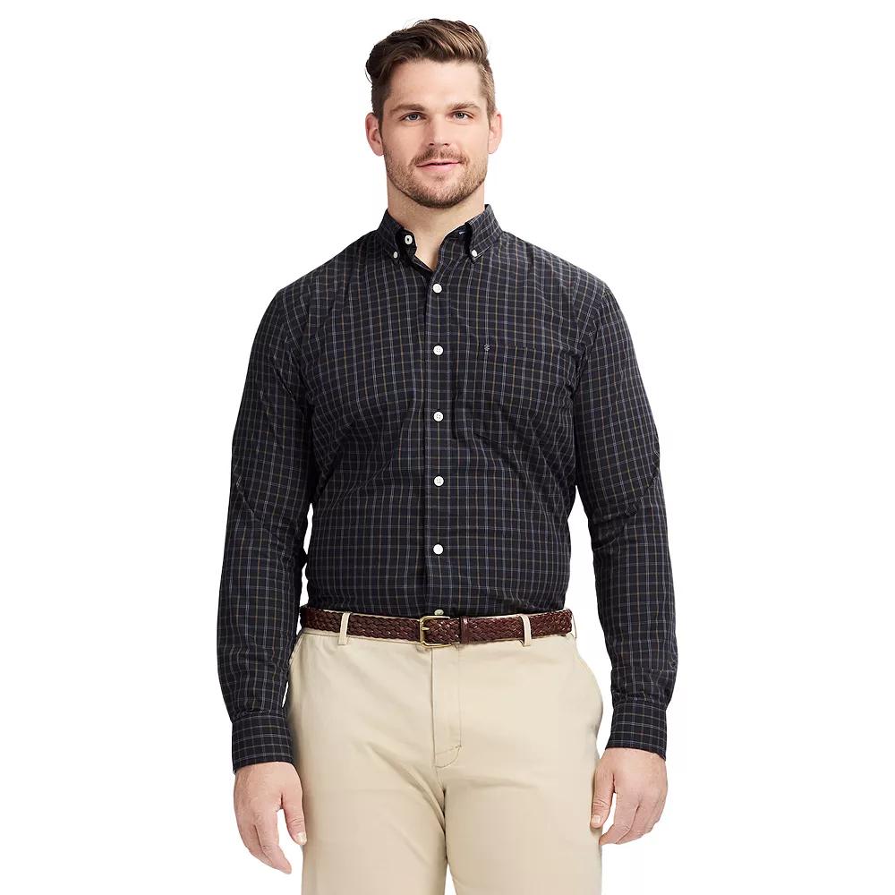 Big & Tall IZOD Performance Long Sleeve Plaid Button Down Shirt, Men's,  Product Image