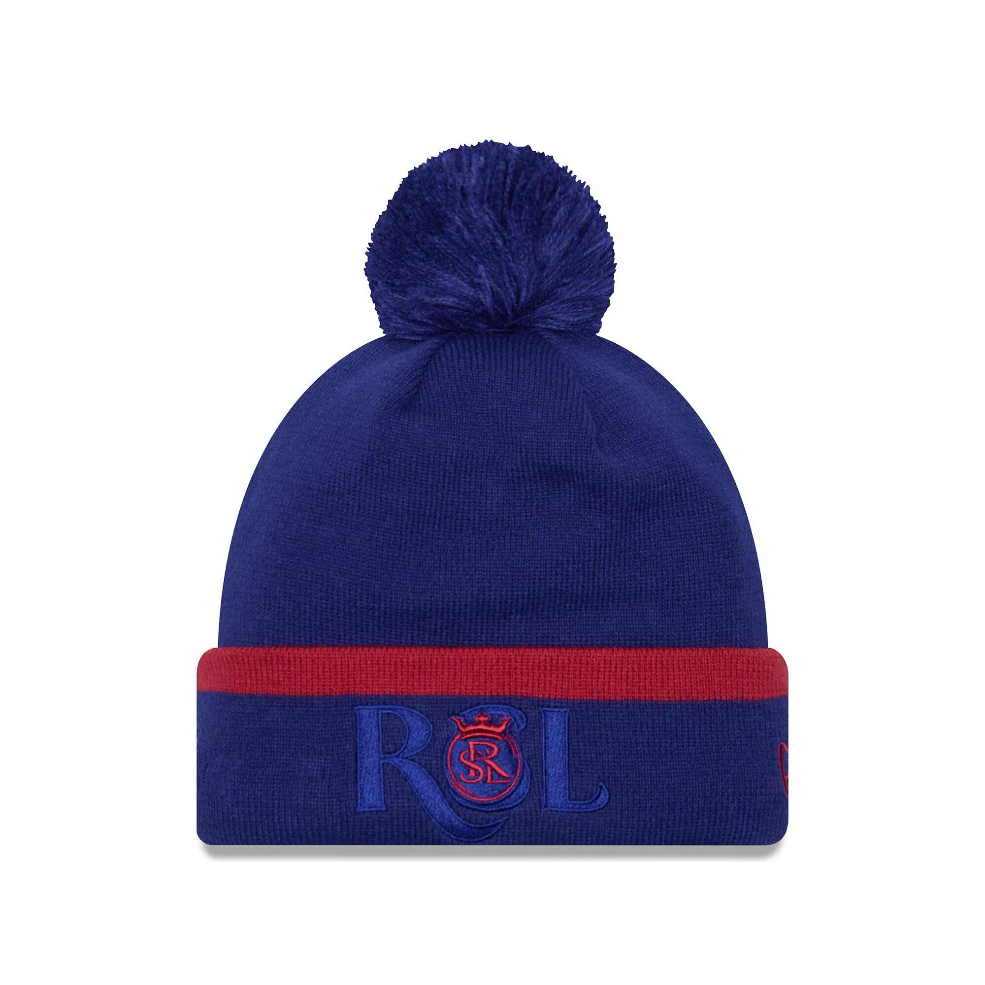 Men's New Era Blue Real Salt Lake Wordmark Kick Off Cuffed Knit Hat with Pom, Slt Blue Product Image