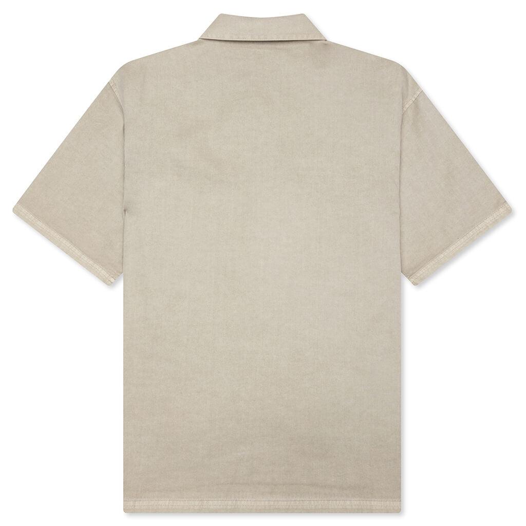 Short Sleeve Cotton Overshirt - Beige Male Product Image