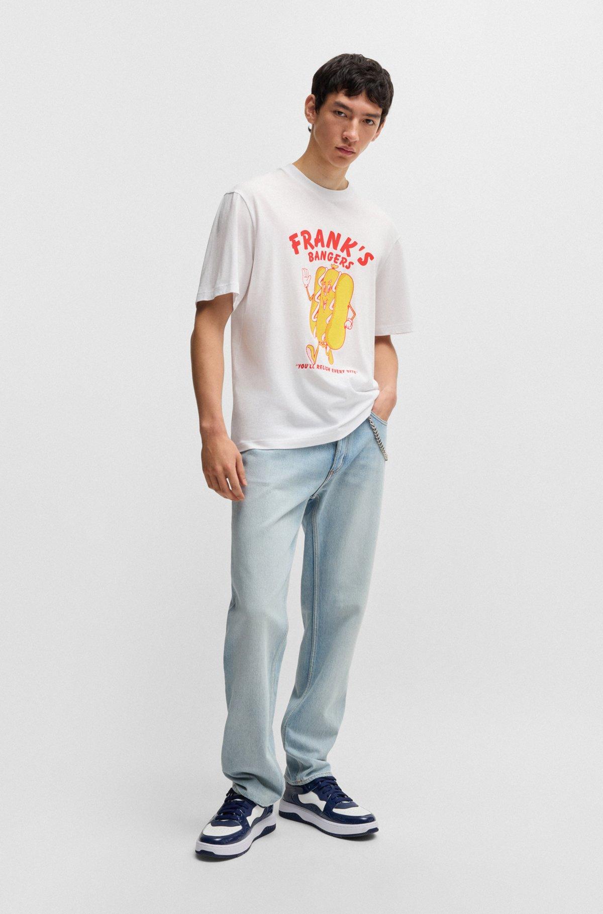 Cotton-jersey regular-fit T-shirt with seasonal artwork Product Image