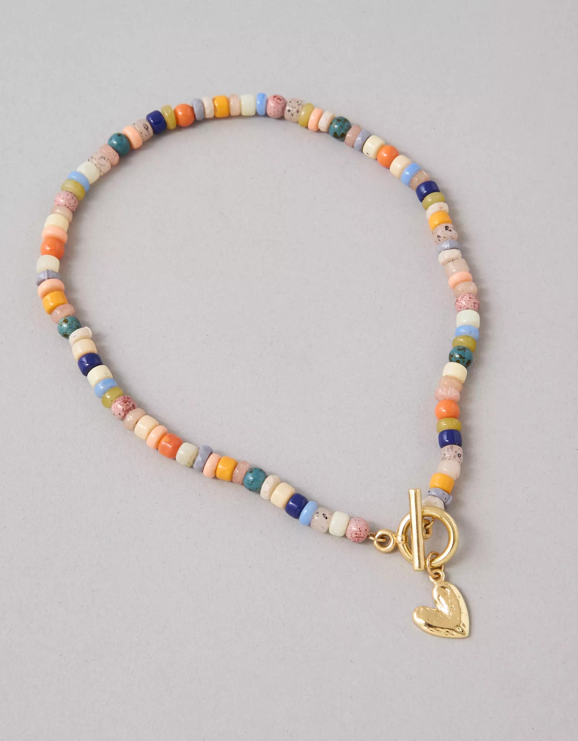 AEO Pride Beaded Heart Necklace Product Image