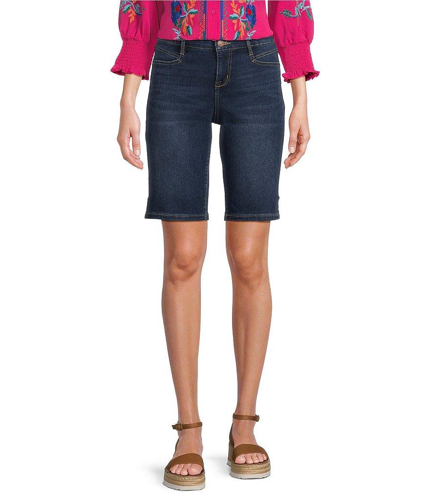 Code Bleu Chelsea High Rise Fray Hem Side Slit Bermuda Shorts Product Image