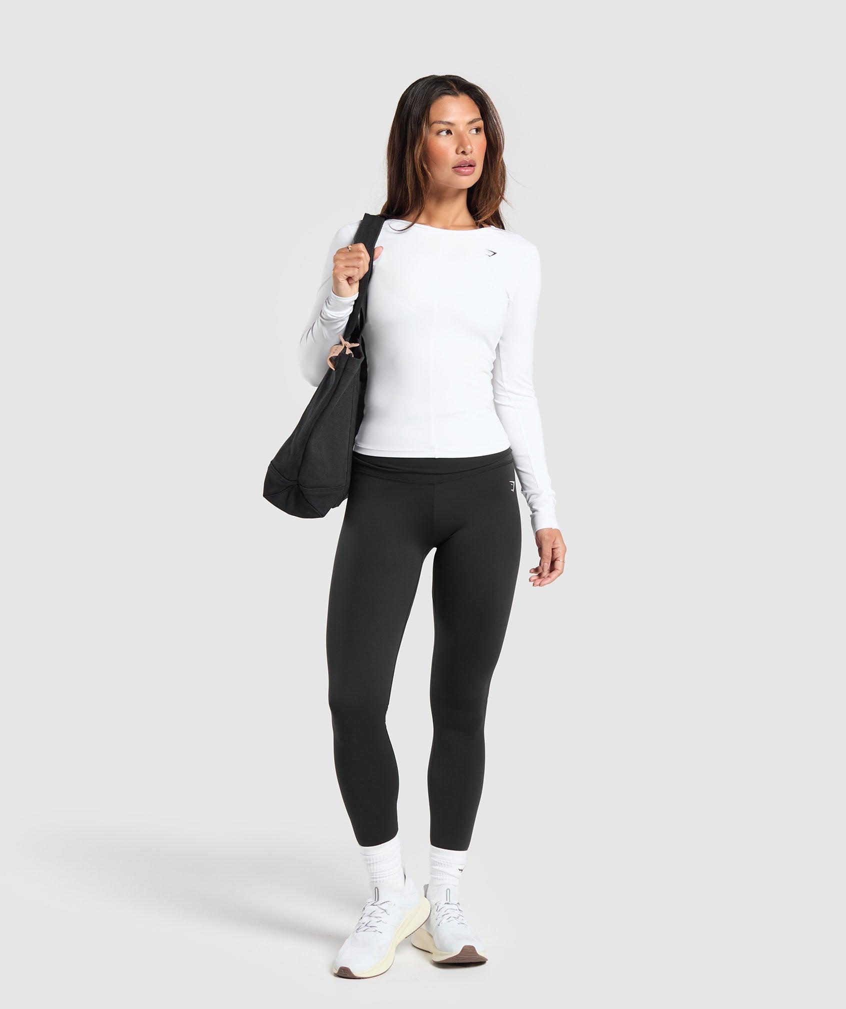 Gymshark Everyday Open Back Long Sleeve Top - White Female Product Image