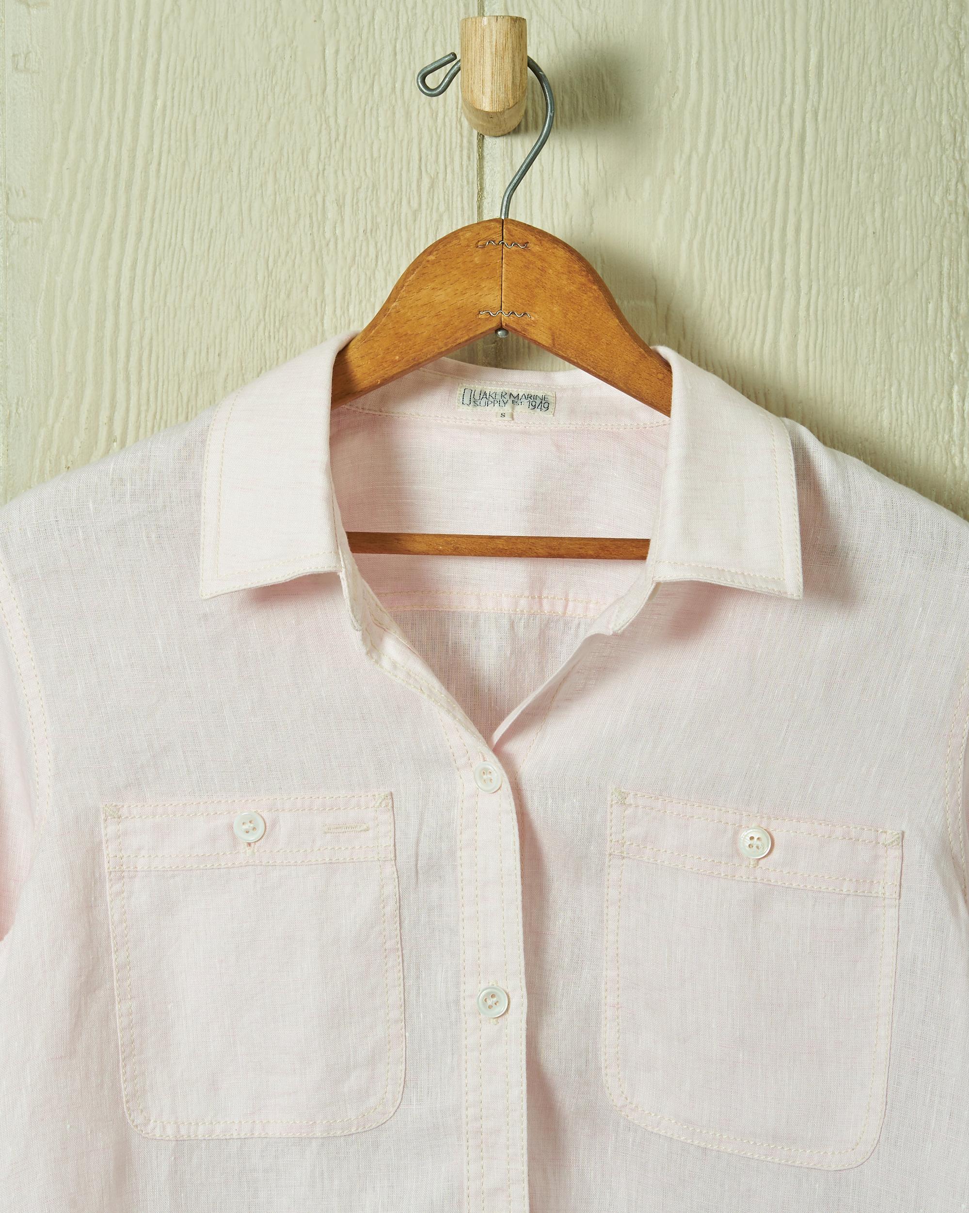 Women's Linen Work Shirt in Petal Product Image