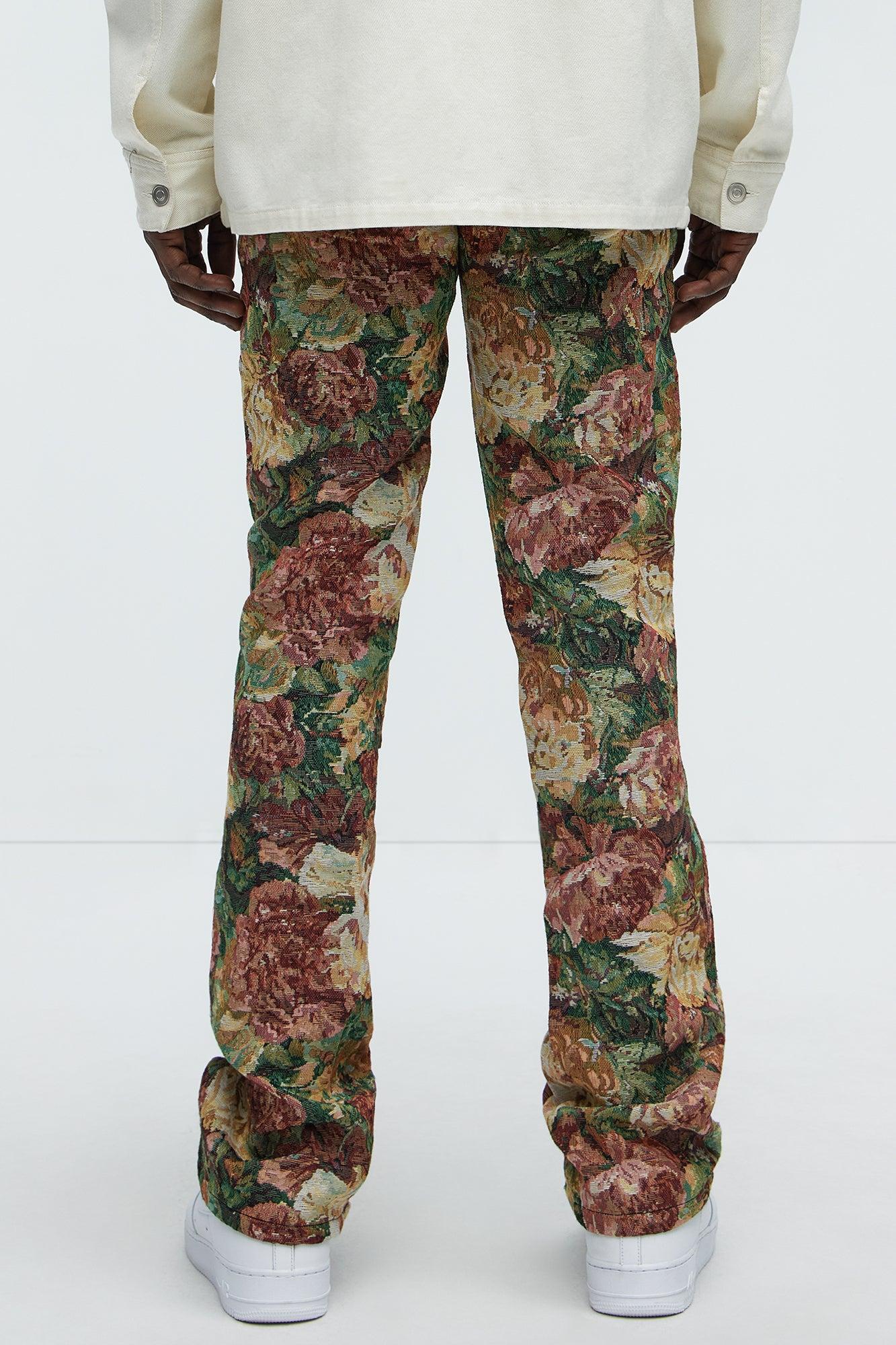 Pissarro Tapestry Slim Stacked Flare Pants - Multi Color Product Image