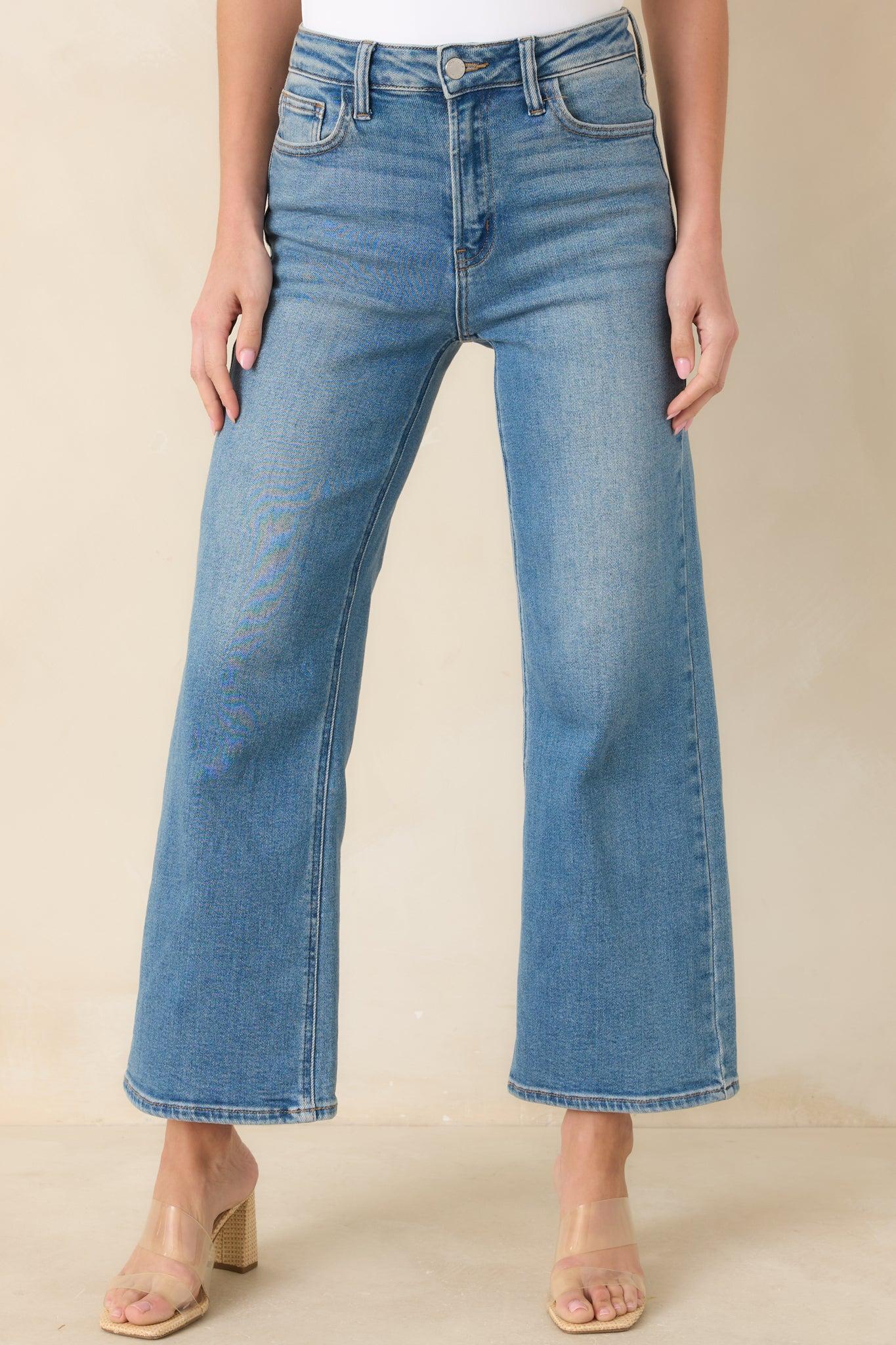 Always First Light Wash Wide Leg Jeans Product Image