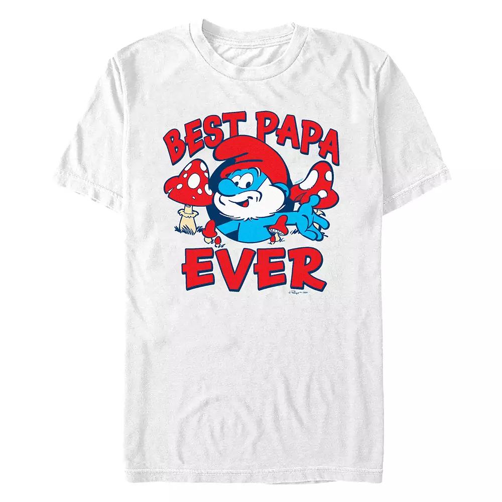 Men's Smurfs Best Papa Ever Graphic Tee, Size: Medium, White Product Image