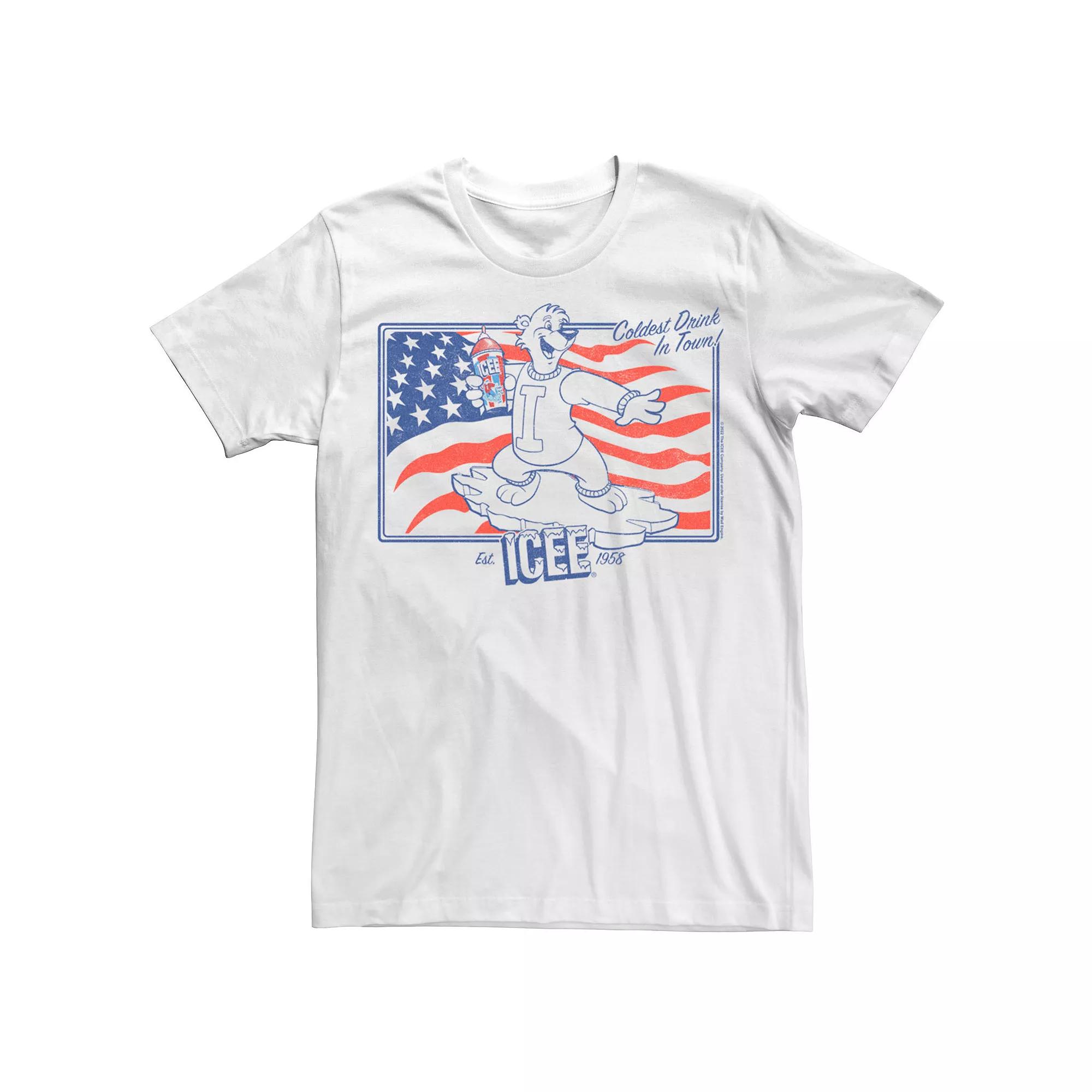 Men's Icee Coldest Drink In Town American Style Stamp Tee, Size: XS, White Product Image