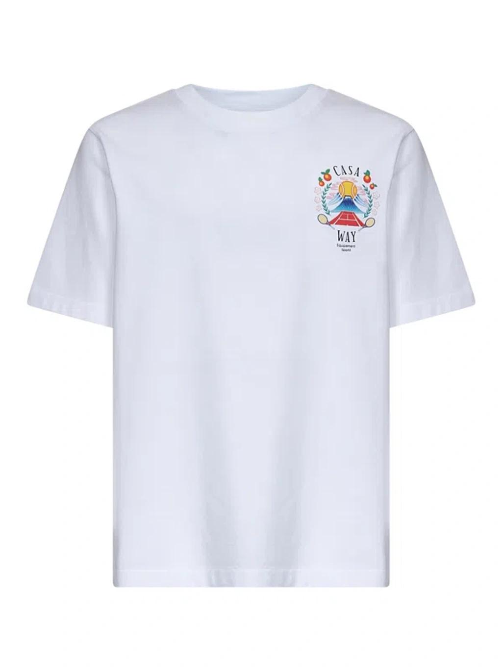 CASABLANCA Mens Casa Way Mountain Graphic-print Cotton-jersey T-shirt Xxxl In White Product Image