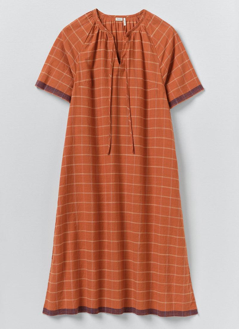 Bistrot Check Cotton Kaftan | Papaya Product Image