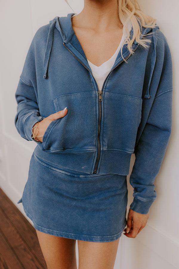 Always On The Go Vintage Wash Sweater in Blue Product Image