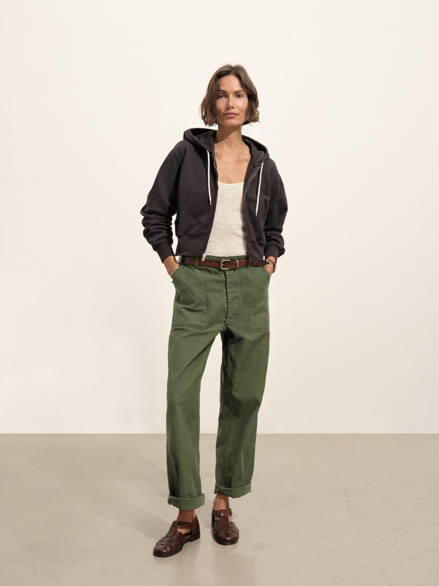 Soft Black Venice Wash Vintage Interloop Full-Zip Hoodie Product Image