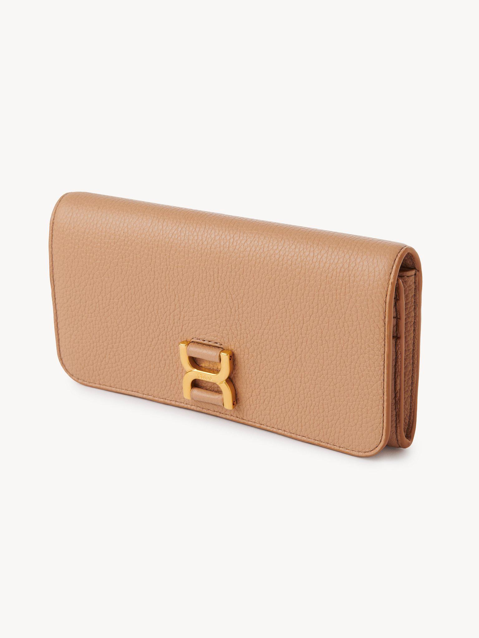 Marcie long wallet with flap in grained leather Product Image
