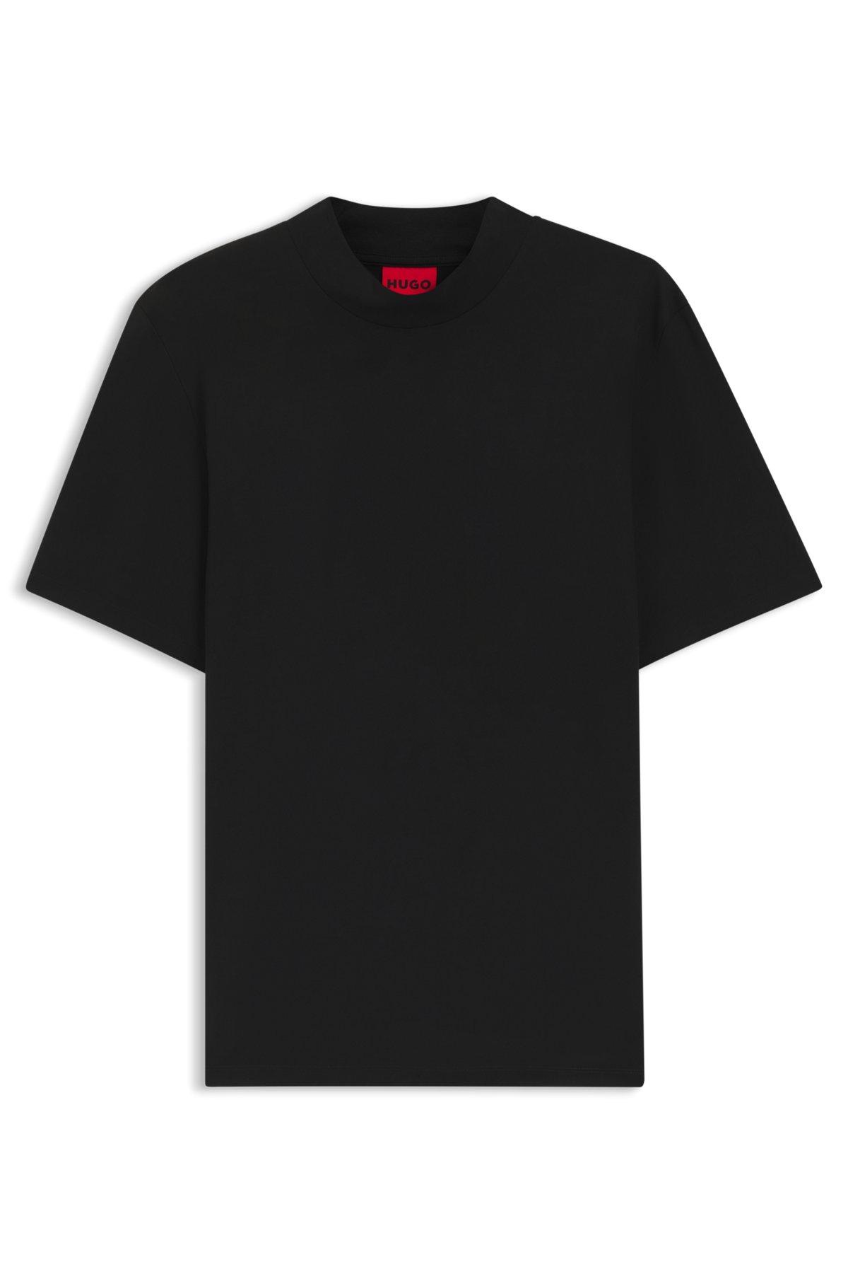 Stand-collar slim-fit T-shirt in stretch cotton Product Image